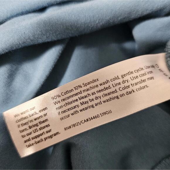 Eileen Fisher Steel Blue Slightly Oversized Long Sleeve Tee Athleisure - Picture 6 of 7